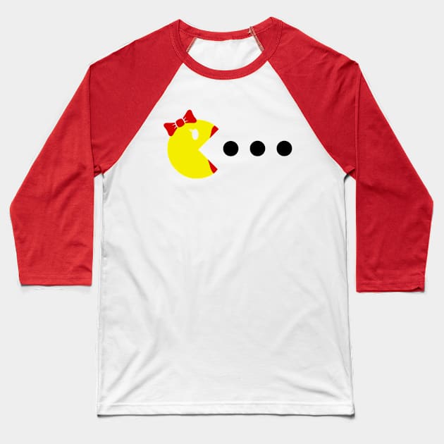 Ms Pacman design Baseball T-Shirt by FanSwagUnltd